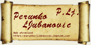 Perunko LJubanović vizit kartica